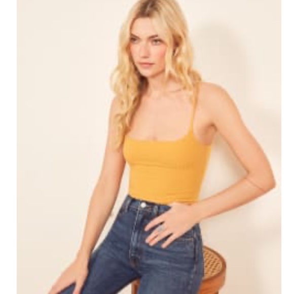Reformation Carrie tank Top in Ochre - Picture 1 of 5